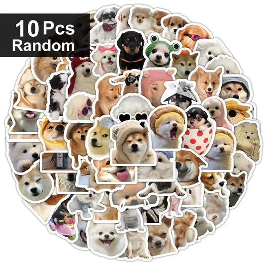 10/100/1000Pcs Funny Dog Stickers Cartoon Cute Decals Toy Guitar Phone Bicycle Laptop Notebook Luggage Car Graffiti Kids Sticker